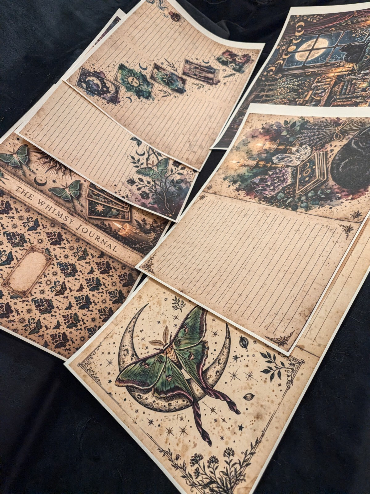 Whimsy Paper Kit 6pc Gothic Journal Ephemera Victorian Junk Journal Scrapbook
