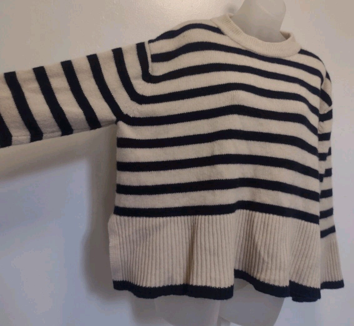 Rosaé Paris Le Sablons Sweater Size 1 Merino Cashmere Breton Stripe Boxy
