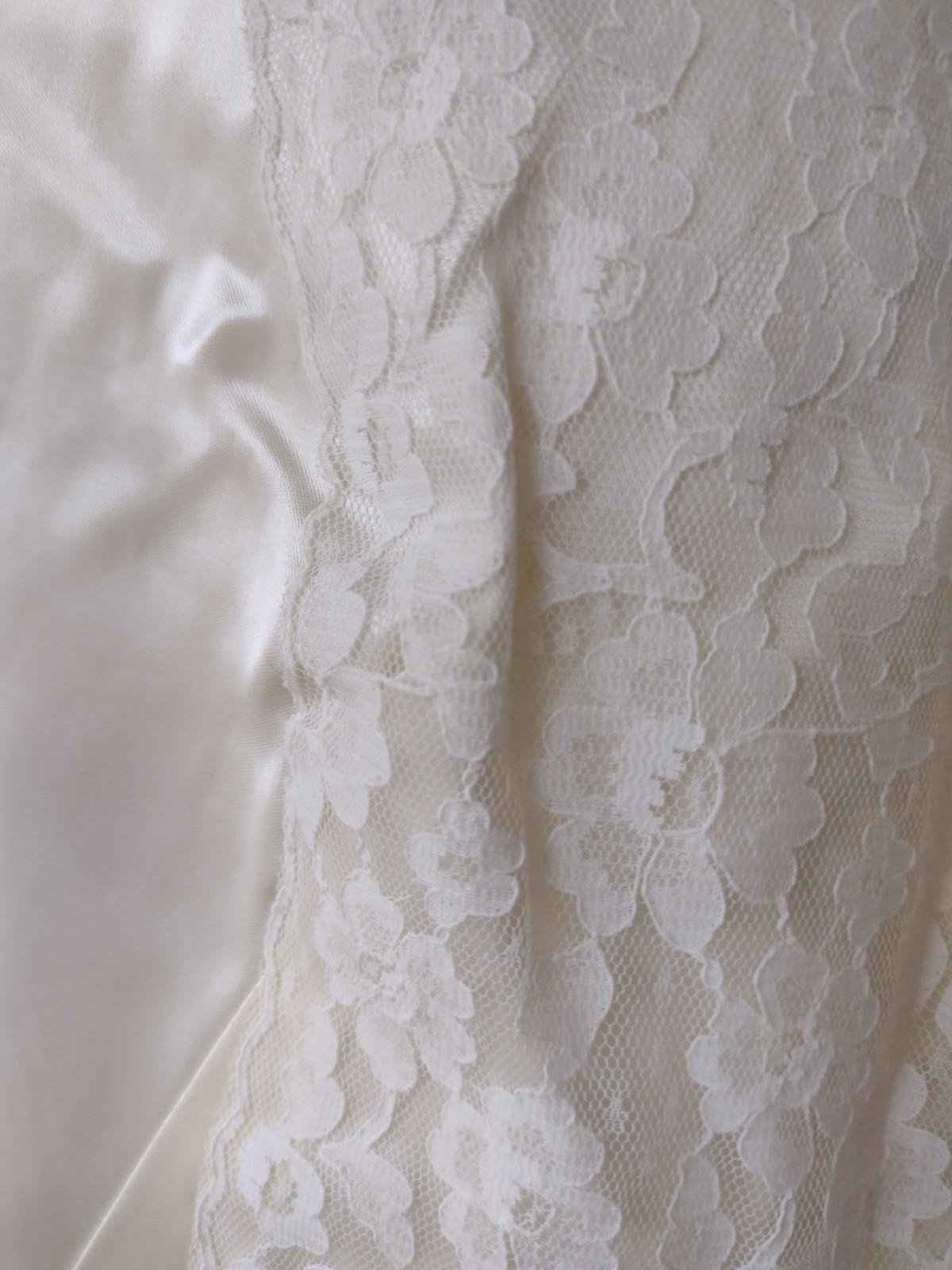 🔥 VTG 1960s Custom Catherine Chappell Ivory Satin Wedding Dress w/ Capelet