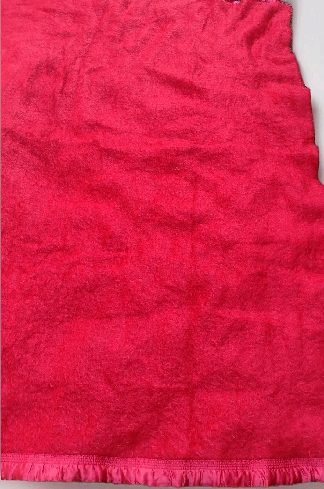 Vintage 70s St Albans Glen Monarch Pure Scottish Mohair Blanket Red 102x92