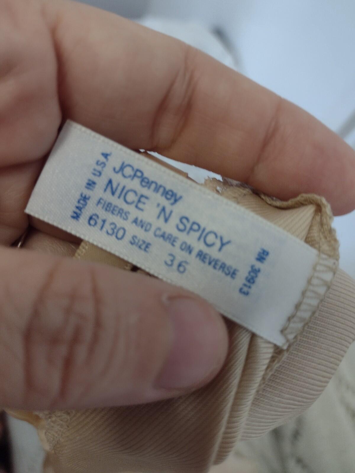 VTG 70s JCPenney Nice ’N Spicy Beige Lace Nylon Camisole Top 36 USA Union