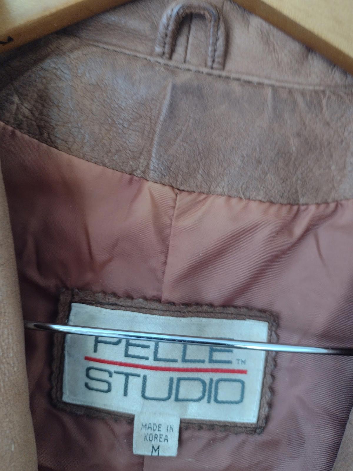 Pelle Studio Brown Nubuck Leather Women's Trench Coat M Western 48” Long