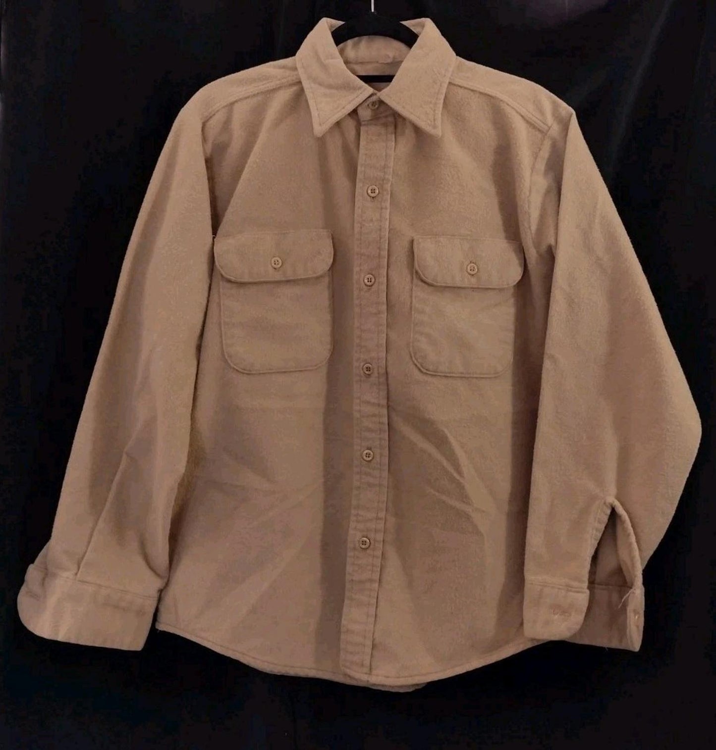 VTG 50s–60s Men’s Shacket Pink Stitch Ghost Label Thick Soft Flannel L