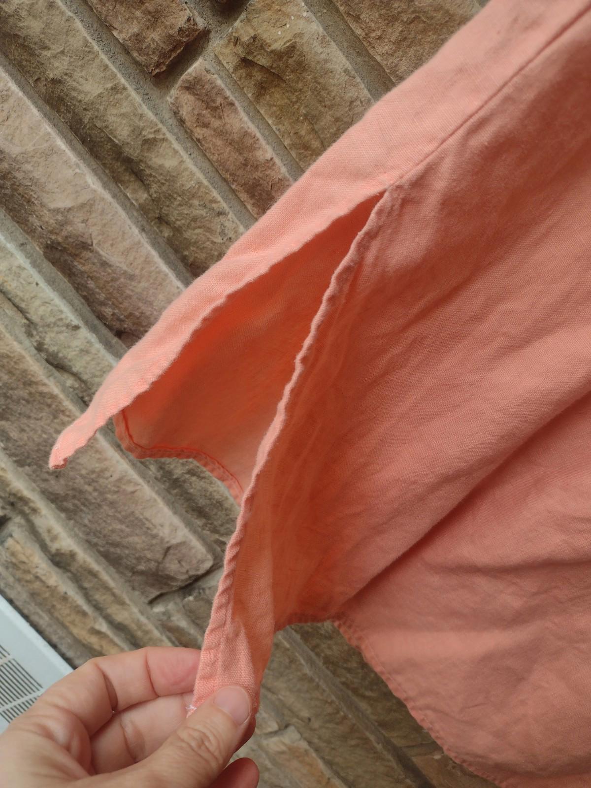 Chadwicks 100% Linen Set 10P Peach Shirt Skirt Two Piece Outfit RN107444