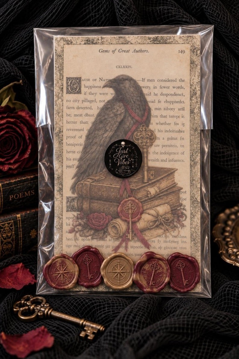 Gothic Ephemera Art Cards Stickers Dark Academia Victorian Book Page Apothecary
