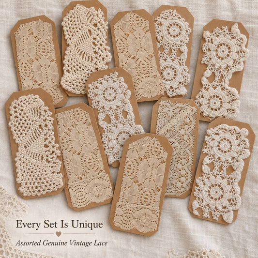 Vintage Lace Gift Tags Set of 10 Handmade Wedding Favor Tags Bridal Keepsake Tag