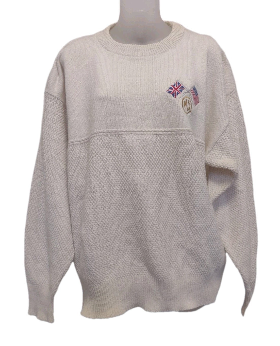 Vintage 1990s Mens Andrew Rohan MG Sweater Large Cotton British Car USA