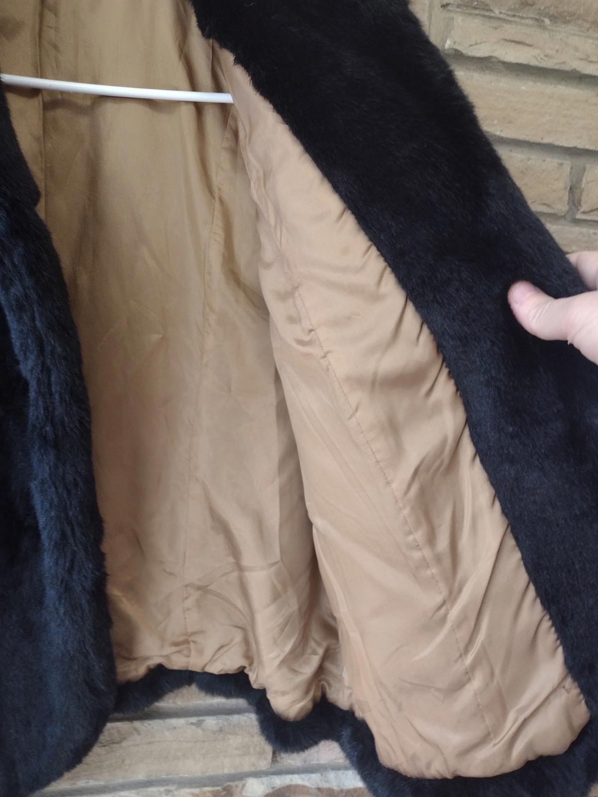 New i.e. Vintage Style Faux Mink Black Short Coat Sz L MSRP $143