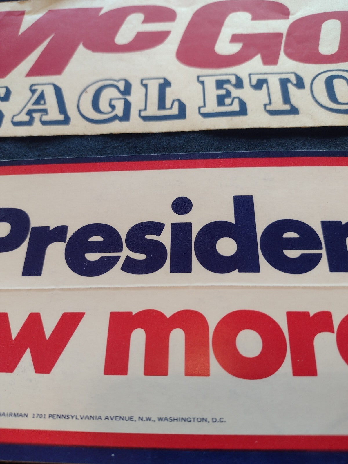 1972 Nixon McGovern Eagleton Bumper Stickers Bicentennial Flag Ephemera Lot