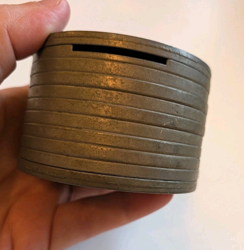 Vintage 1975 CCC Buffalo Nickel Coin Bank Stack Indian Head Bison Metal COPY