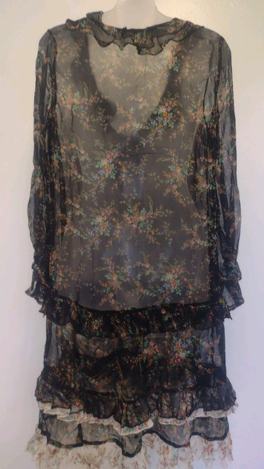 Sundance Black Floral Mist in the Meadows Dress Cause Of Course Sheer Prairie S