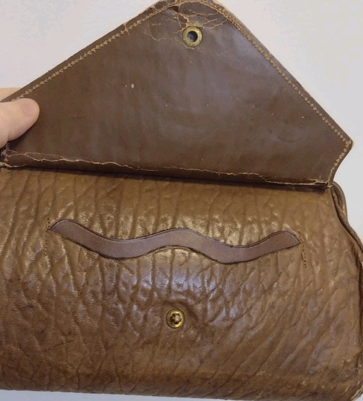 Antique Edwardian Leather Handbag 1905 Ephemera Norfolk Western Railway Purse