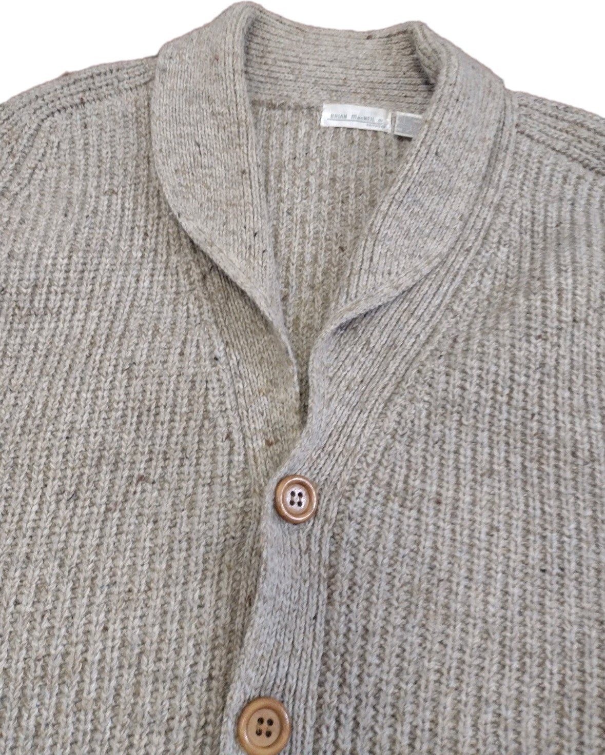 Cardigan Sweater Vintage Brian MacNeil 2X Tall Wool Blend Shawl Collar Grandpa