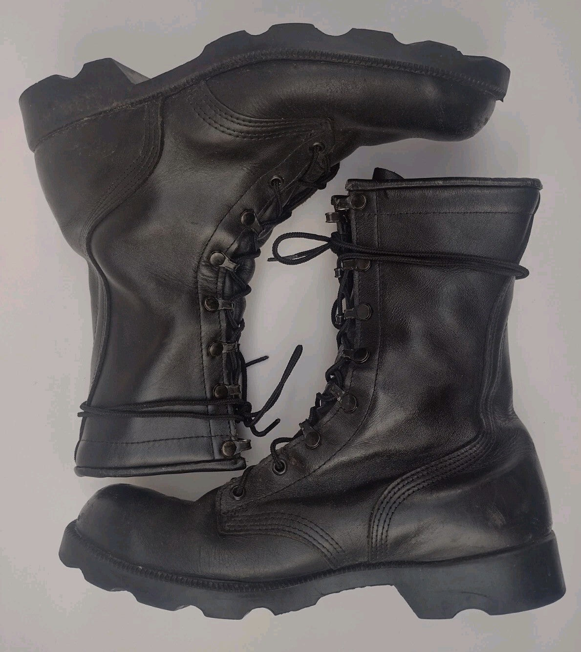 Altama USA Black Leather Combat Boots Vintage Military Tactical Biker Men's 10R
