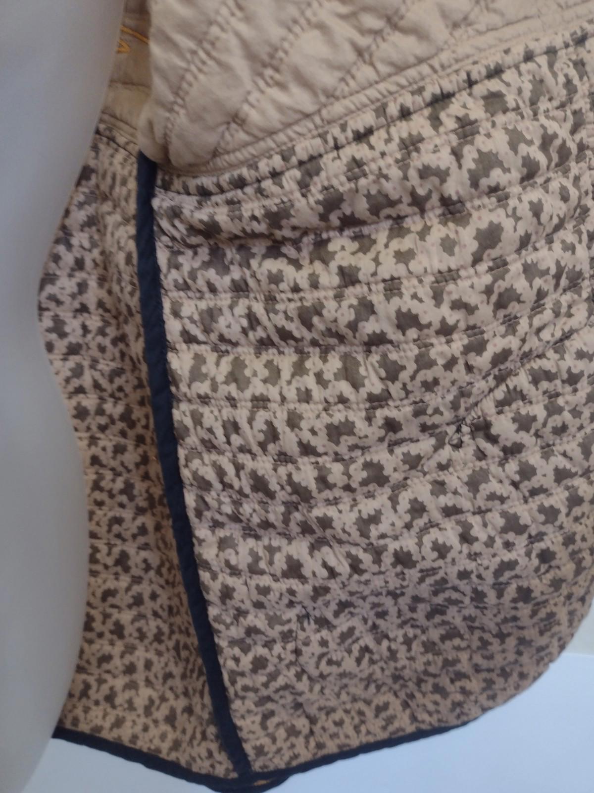 Vintage 70s Thai Lines Bangkok Quilted Butterfly Jacket M Hand Screened Cotton