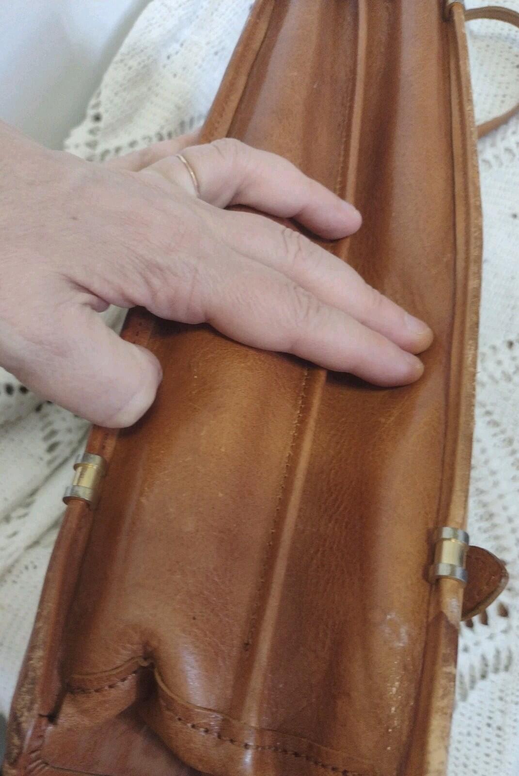 VTG 70s Leather Briefcase Patina Brown 16x12x5 Classic Workwear Executive Bag