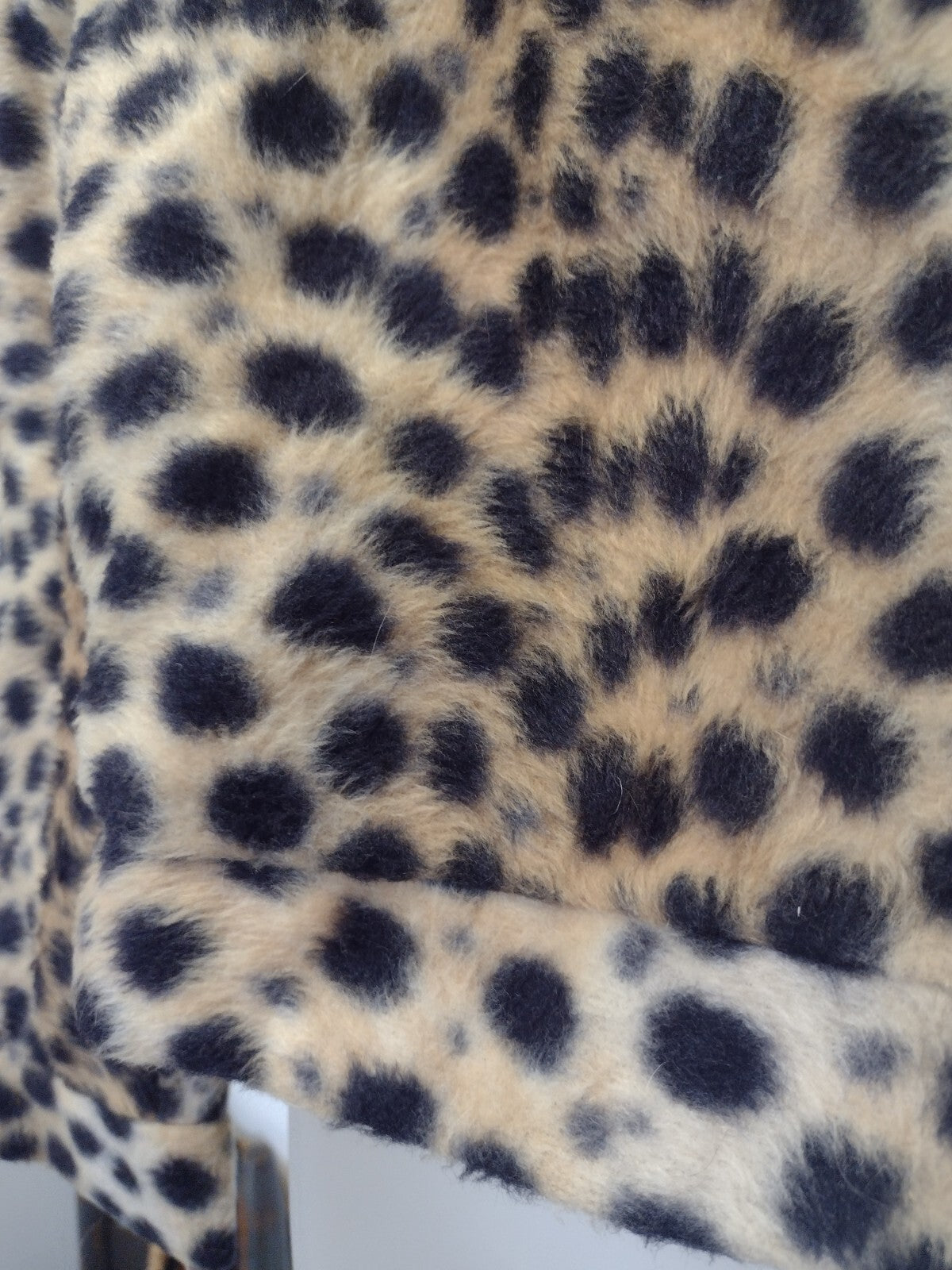 Vintage 1960s Womens Faux Fur Jacket Small Medium Leopard Print Cropped