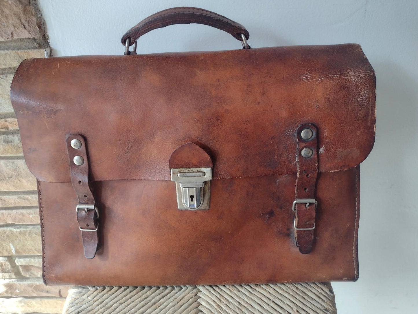 Pre-Digital Gentleman Bundle: 1930s Satchel + Pendleton Wool Jacket Sz 44