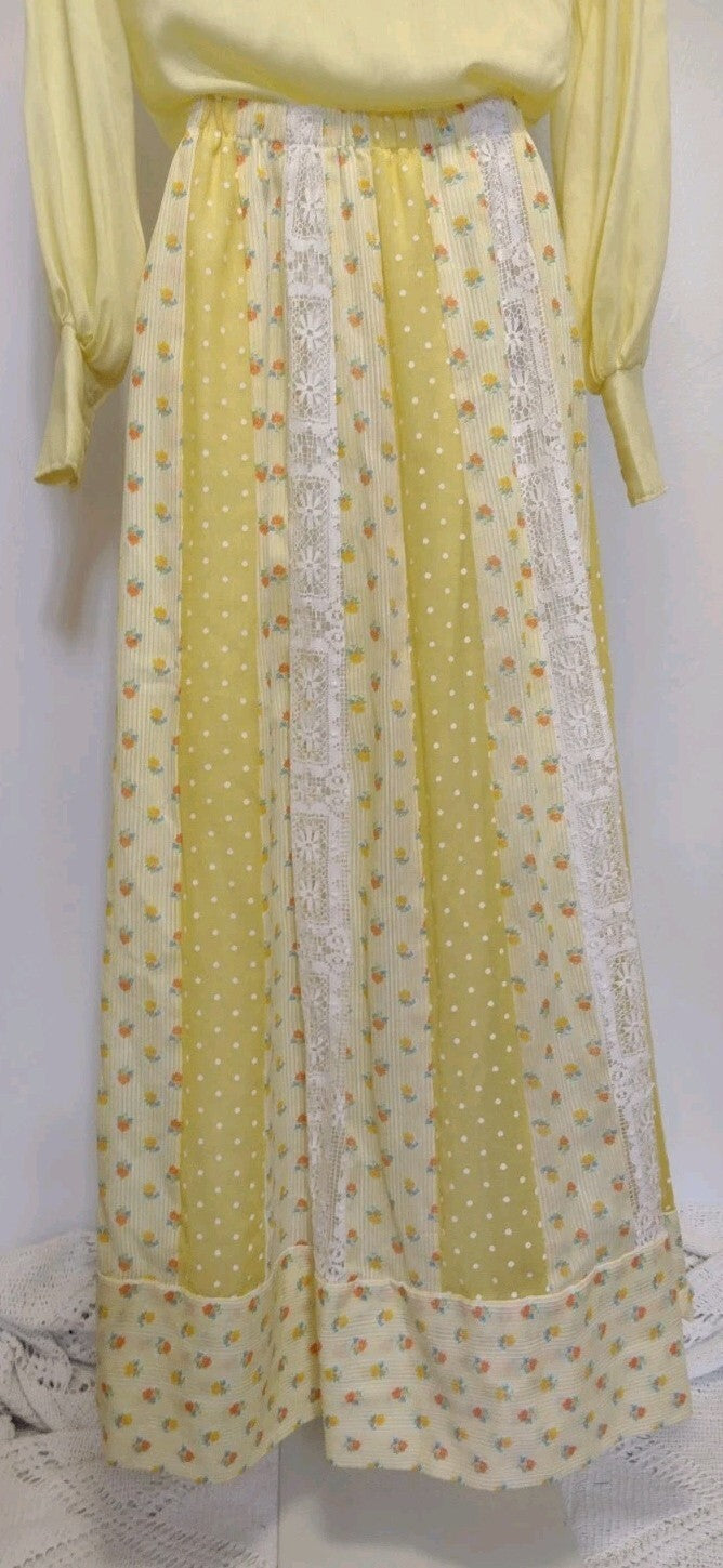 Vintage 1970s Womens Chessa Davis 4 Piece Maxi Skirt Lot Prairie Boho Sears
