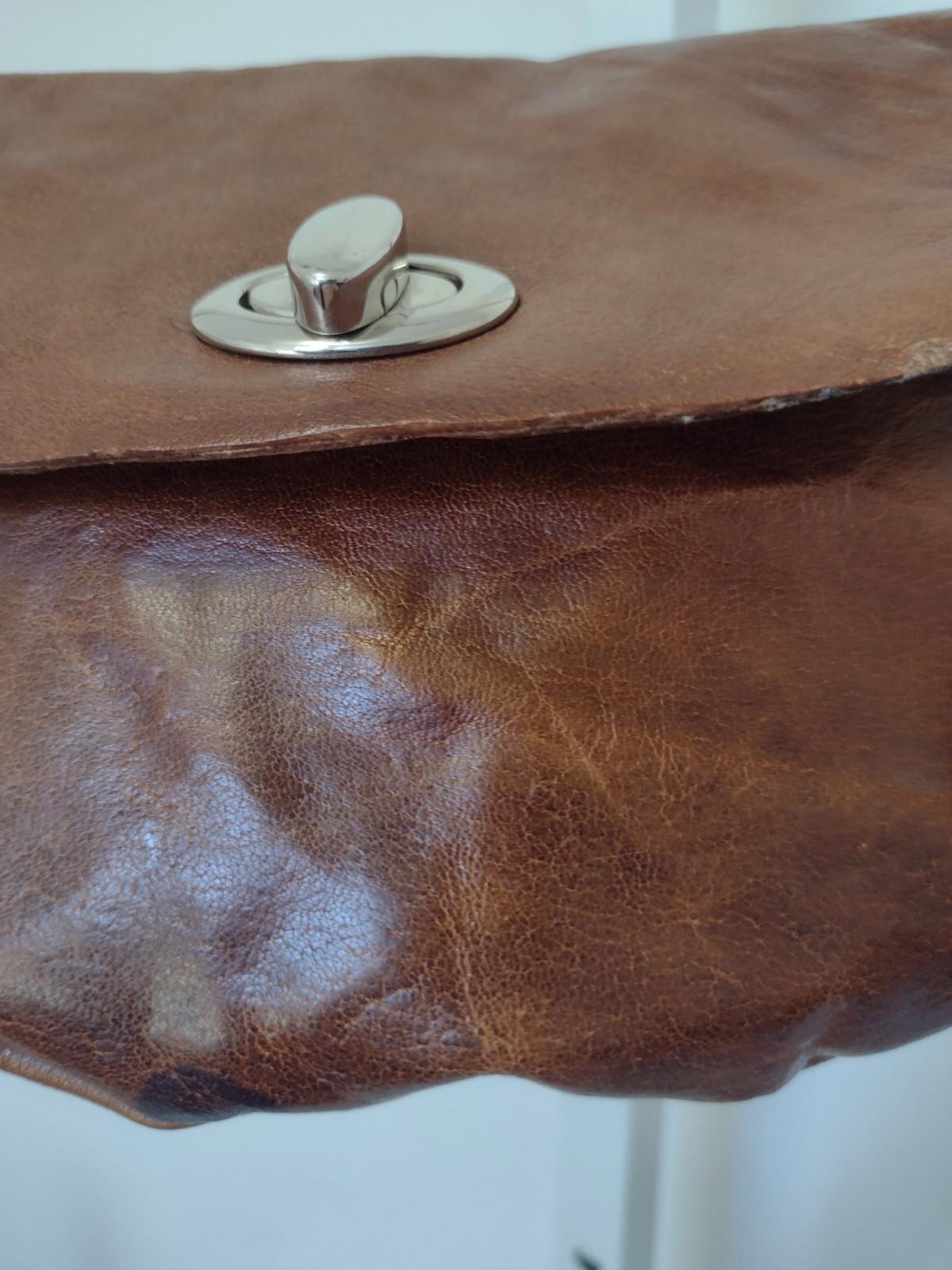 Vintage 80s Handmade Leather Crescent Crossbody Bag Falcon Crest Turn Lock