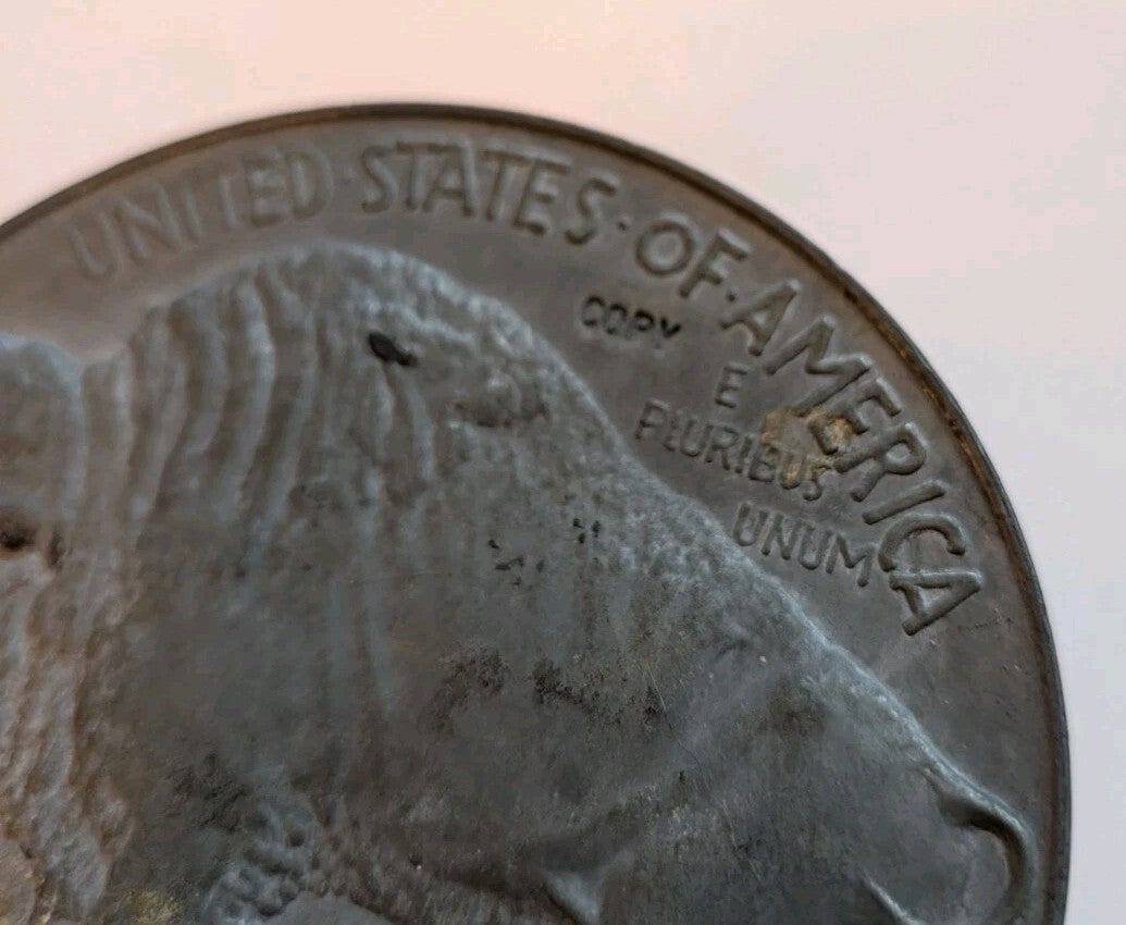 Vintage 1975 CCC Buffalo Nickel Coin Bank Stack Indian Head Bison Metal COPY