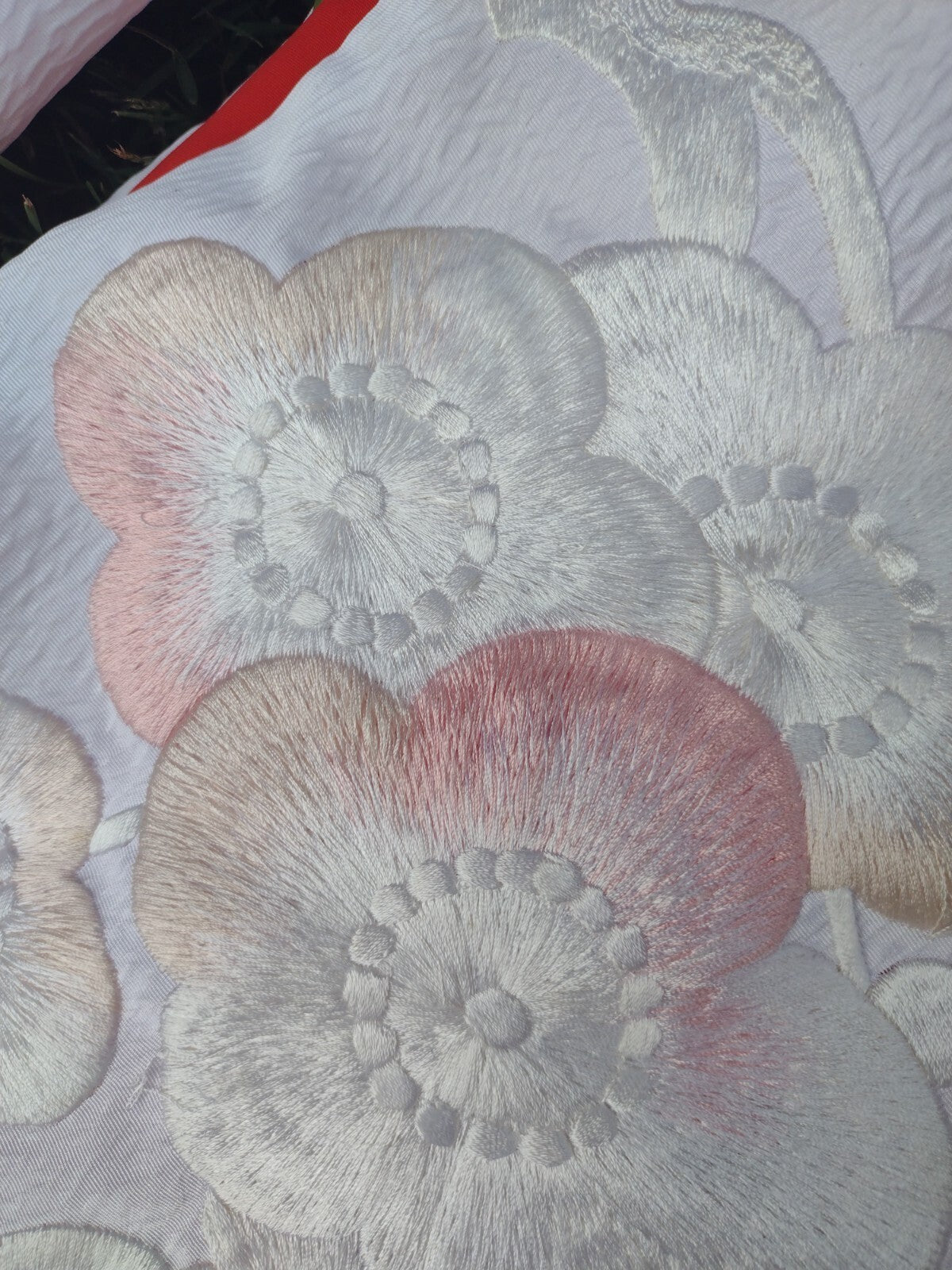 Vintage Japanese Uchikake Wedding Kimono Crane Embroidered Bridal Robe White Red