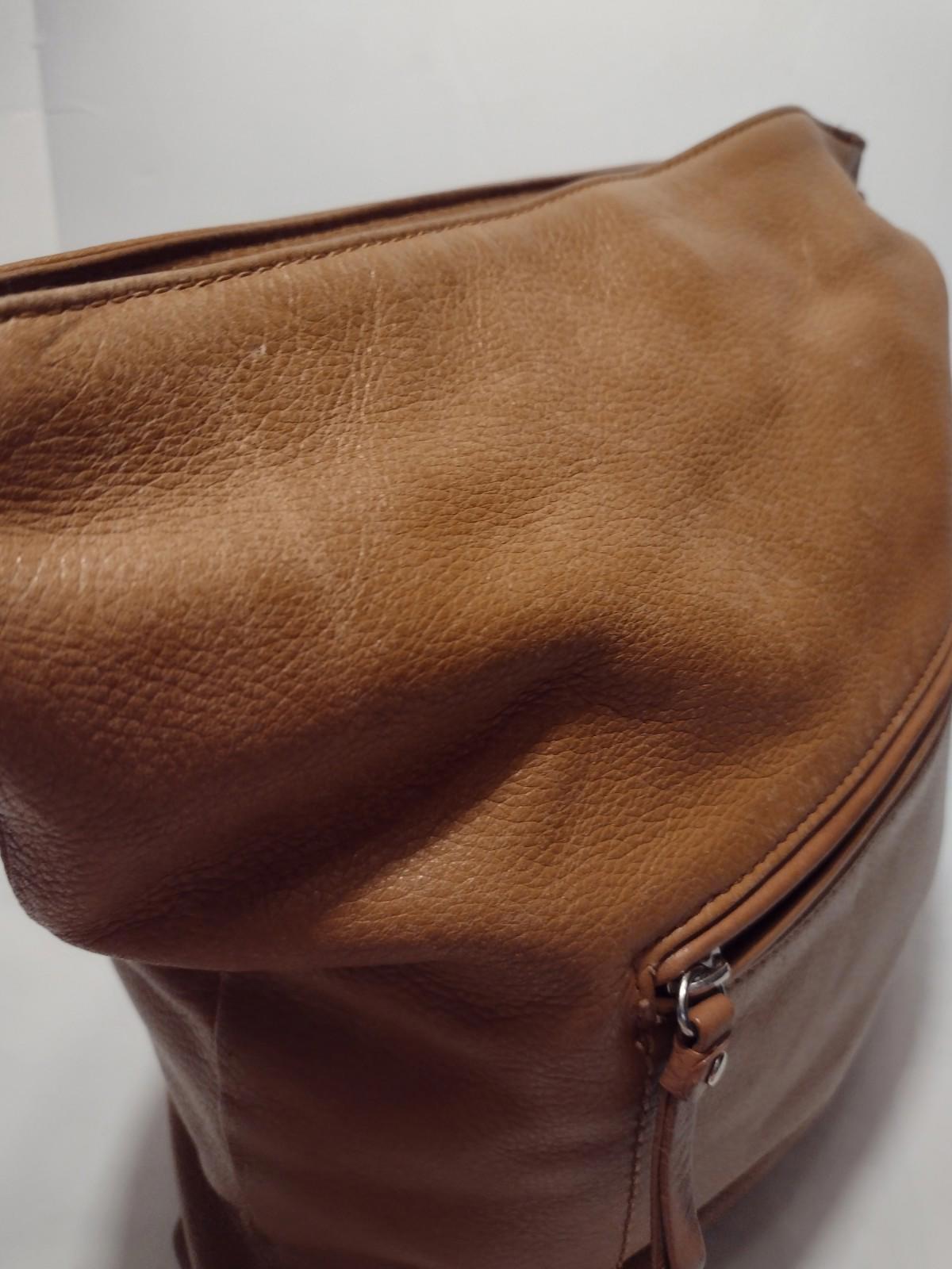 VTG Giani Bernini Caramel Genuine Leather Shoulder Bag Organizer Adjustable Strp