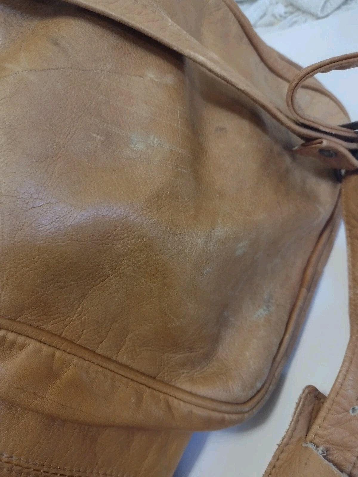 Vintage Boho Leather Weekender Travel Bag Cognac Suitcase Colombia 20in Luggage