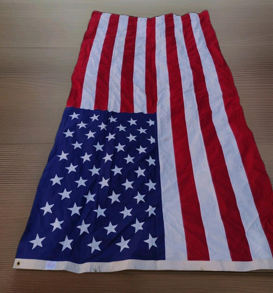 VTG 1960s Valley Forge 5x8 Cotton Flag BEST 2x2 Ply Double Appliqued Stars USA