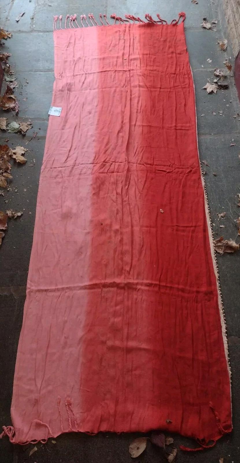 New Handmade Hand Painted Hand Embellished Hand Dyed Shawl Orange