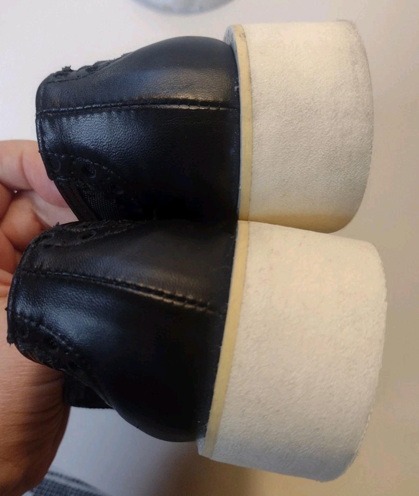 Giordana F Italy Black Leather Tassel Loafers Mesh 1.5in Platform Size 6.5‑7