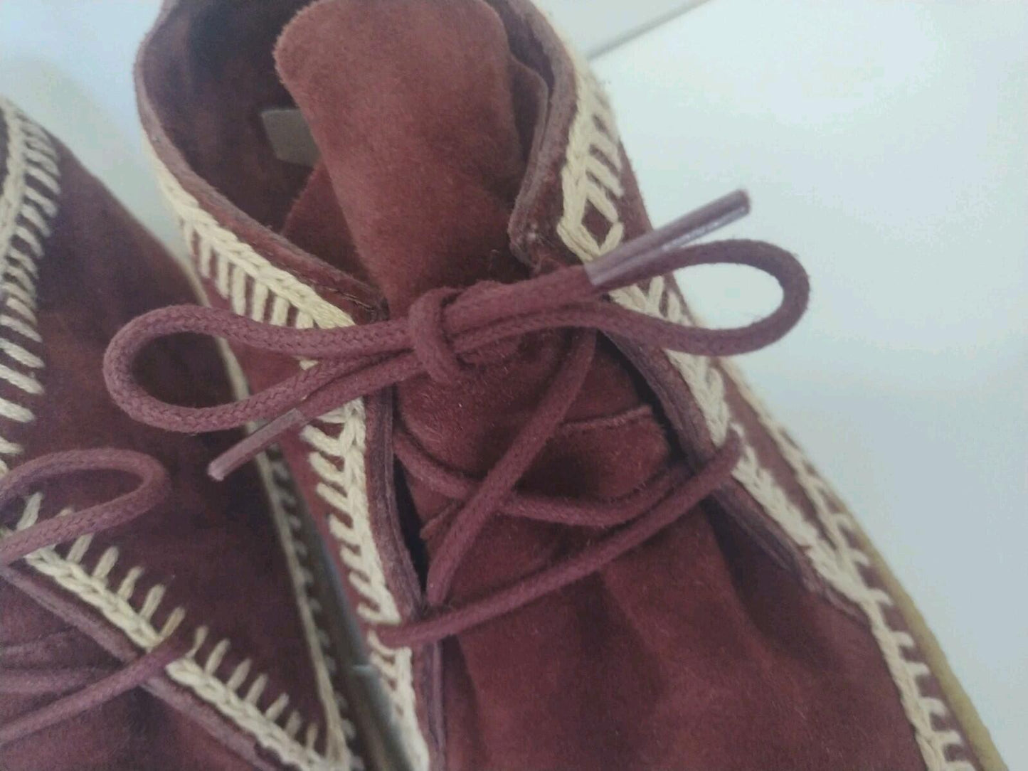 Laidback London Shenje Burgundy Suede Boots Women’s 39 Handmade Crepe Sole