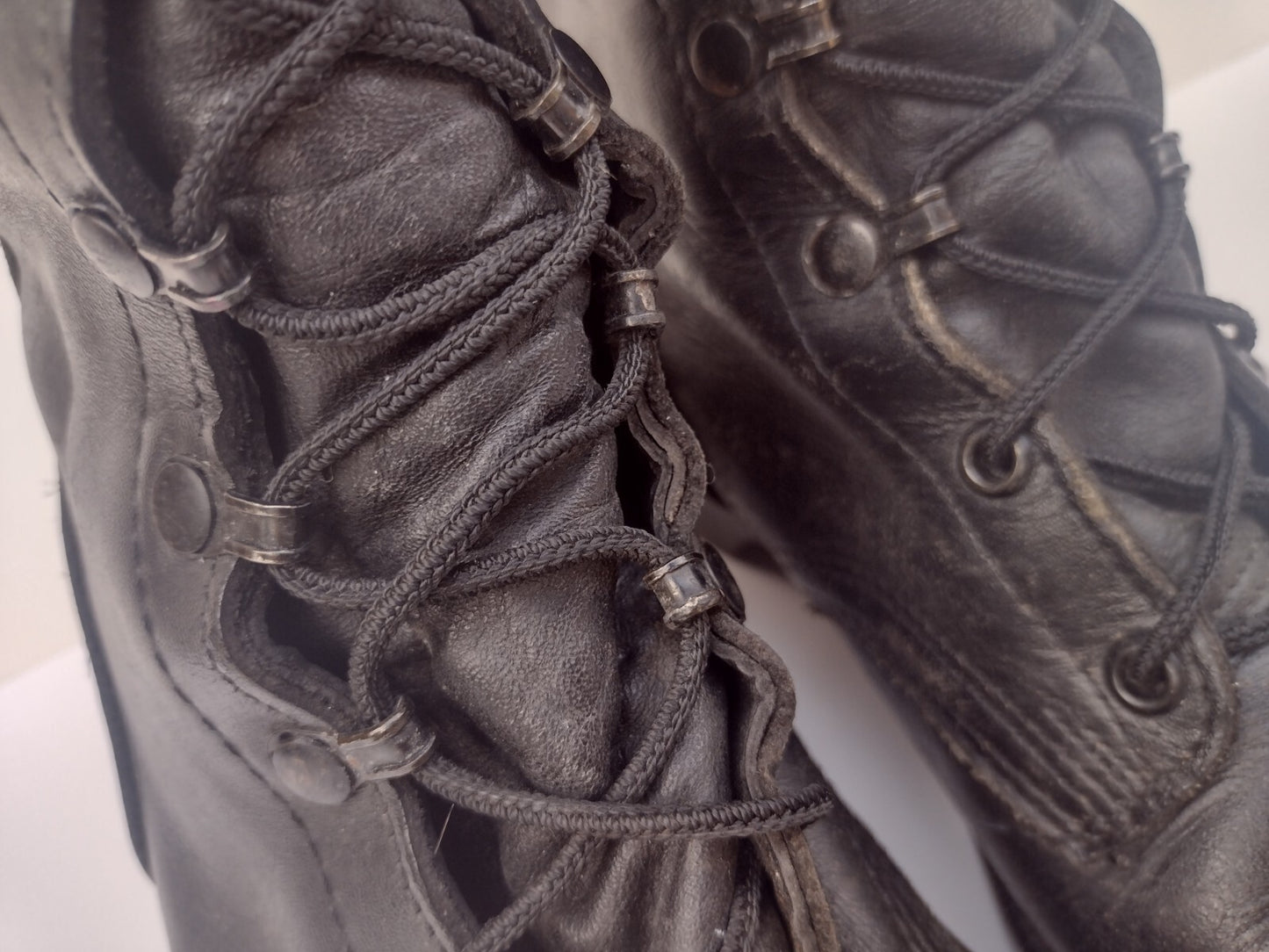 Altama USA Black Leather Combat Boots Vintage Military Tactical Biker Men's 10R