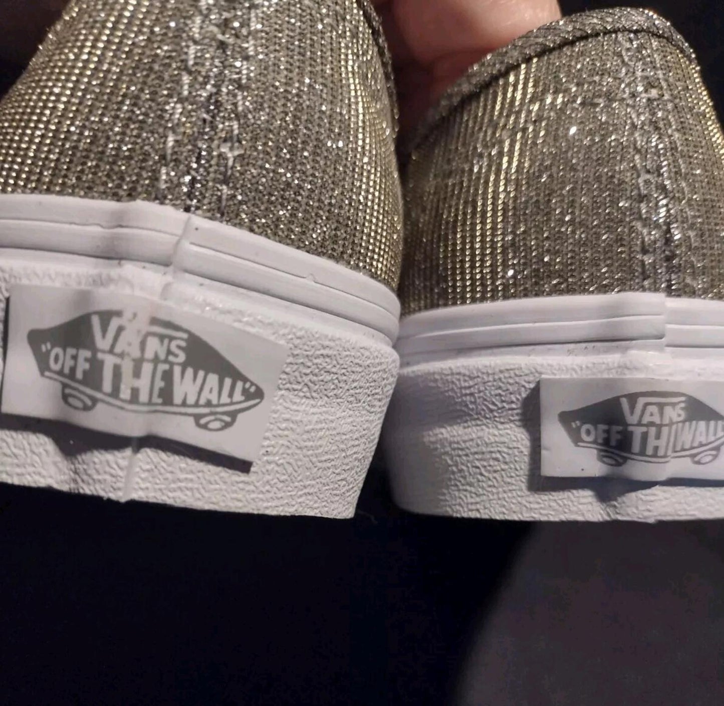 Vans New Gold Silver Glitter Sneakers Women's Sz 5 Men's Sz 3.5 Y2k
