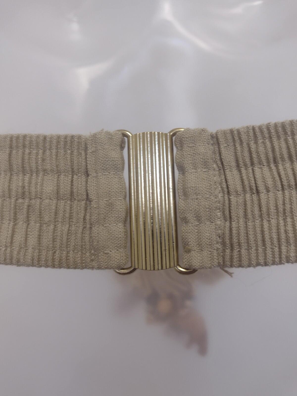 VTG 60s Artisan Stretch Belt Brass Tiger’s Eye Wood Beads Safari Animals Boho