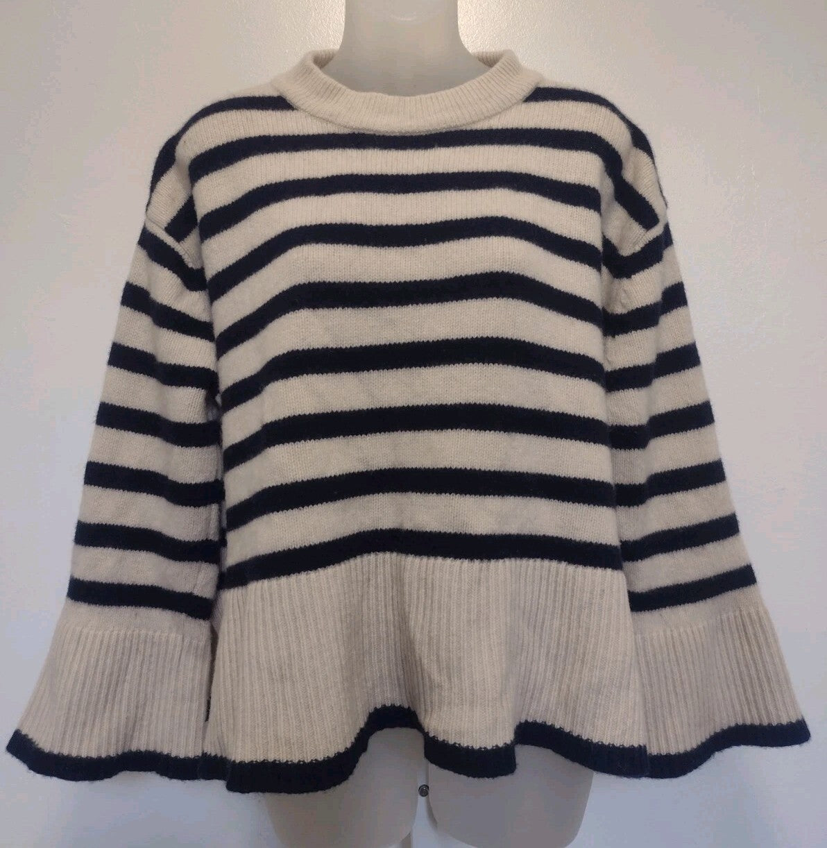 Rosaé Paris Le Sablons Sweater Size 1 Merino Cashmere Breton Stripe Boxy