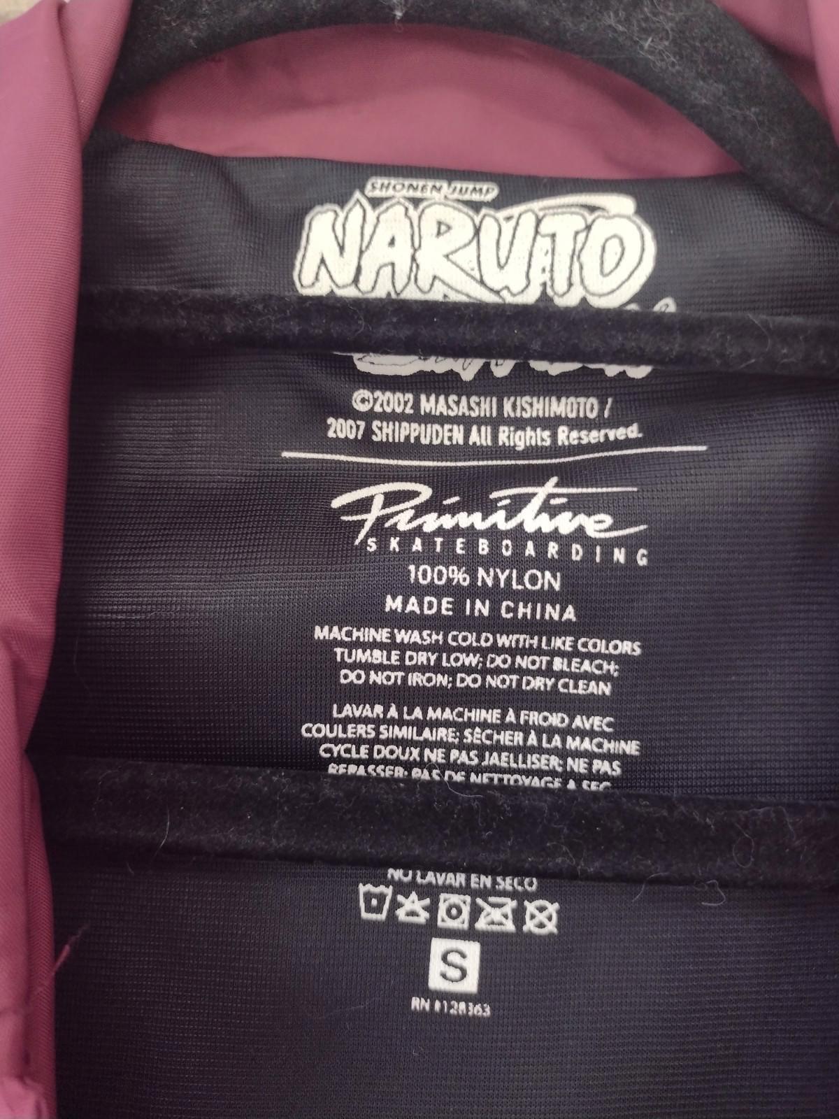 Primitive Naruto Itachi Bomber Jacket S Maroon Anime Rare Distressed Streetwear