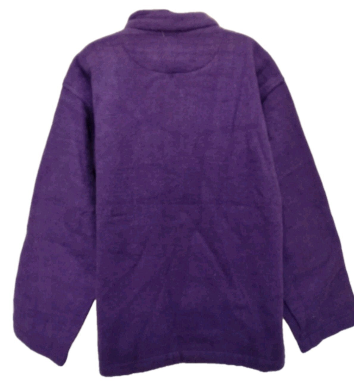 Vintage 90s Cabin Fever Purple Cat Fleece Pullover XL Deadstock Oversized Boxy
