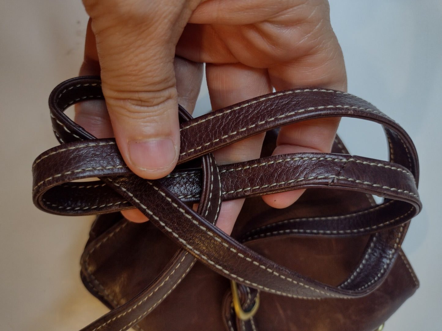 Vintage Chaos Leather Crossbody Organizer Bag Wax Pull Up Rustic Boho Travel