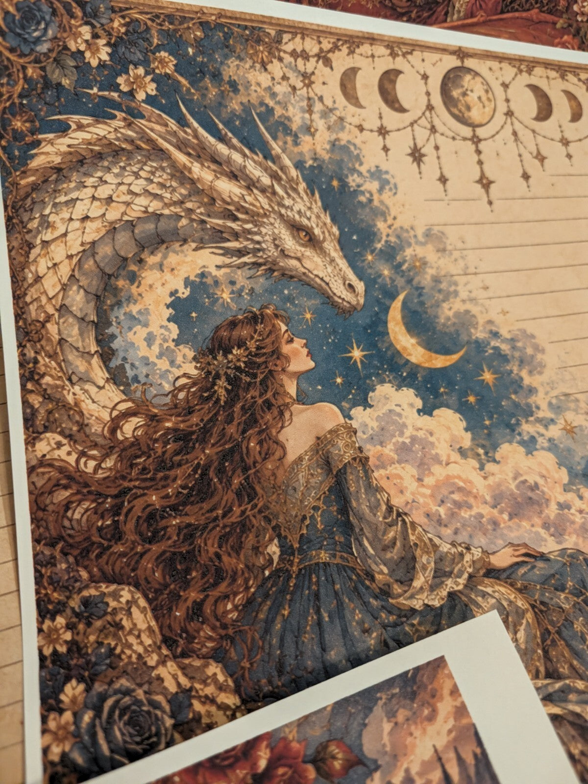 Dragonheart Paper Kit 6pc Dragon Journal Ephemera Fantasy Junk Journal Scrapbook
