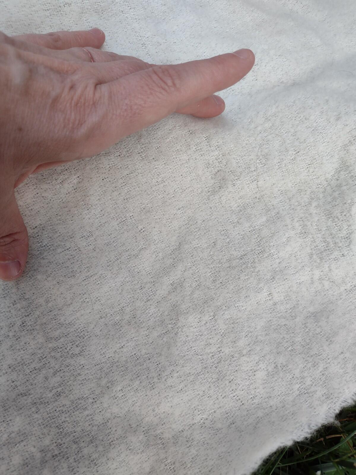 Zighilli Italian Wool Throw Cream Brown Stitch Fringe Rustic Farmhouse 76x52