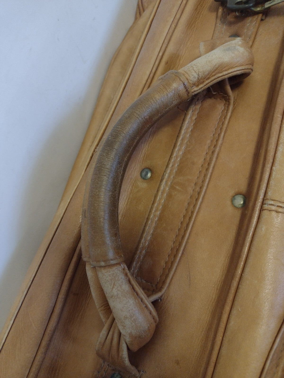 Vintage Boho Leather Weekender Travel Bag Cognac Suitcase Colombia 20in Luggage