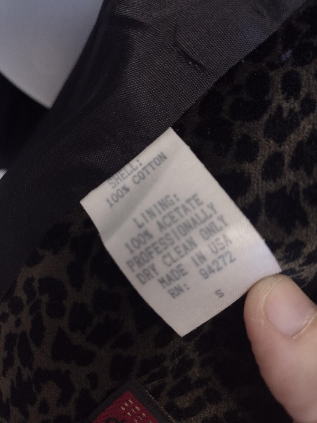 Vintage Leopard Velvet Coat Chivalry Outerwear Belted USA 60s 70s Small