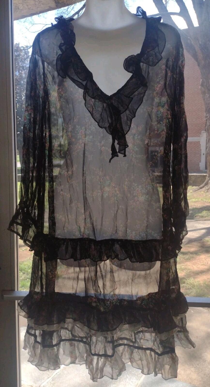 Sundance Black Floral Mist in the Meadows Dress Cause Of Course Sheer Prairie S