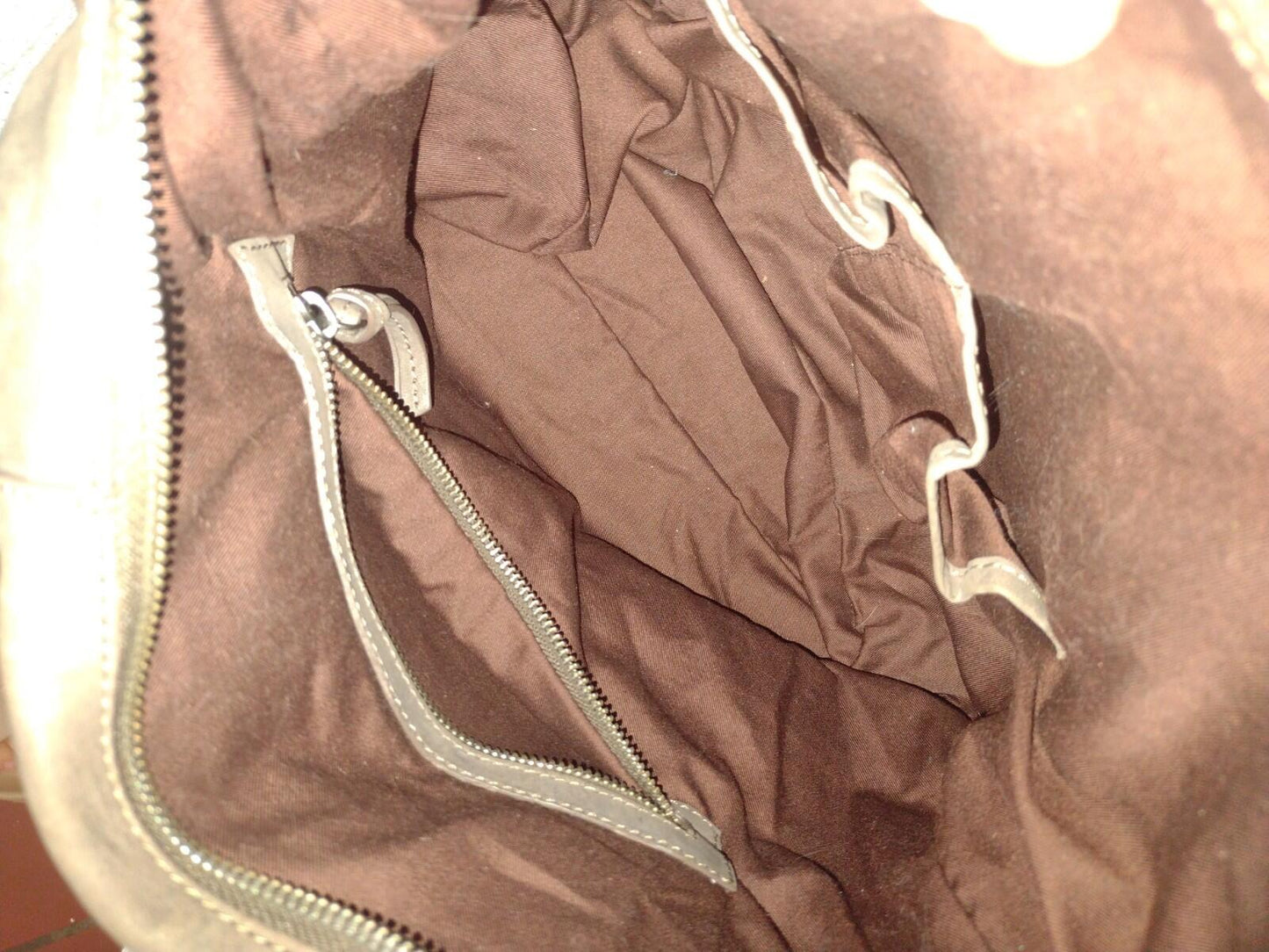 Peter Nappi Luna In Grigio Gray Brown Italian Leather Shoulder Bag