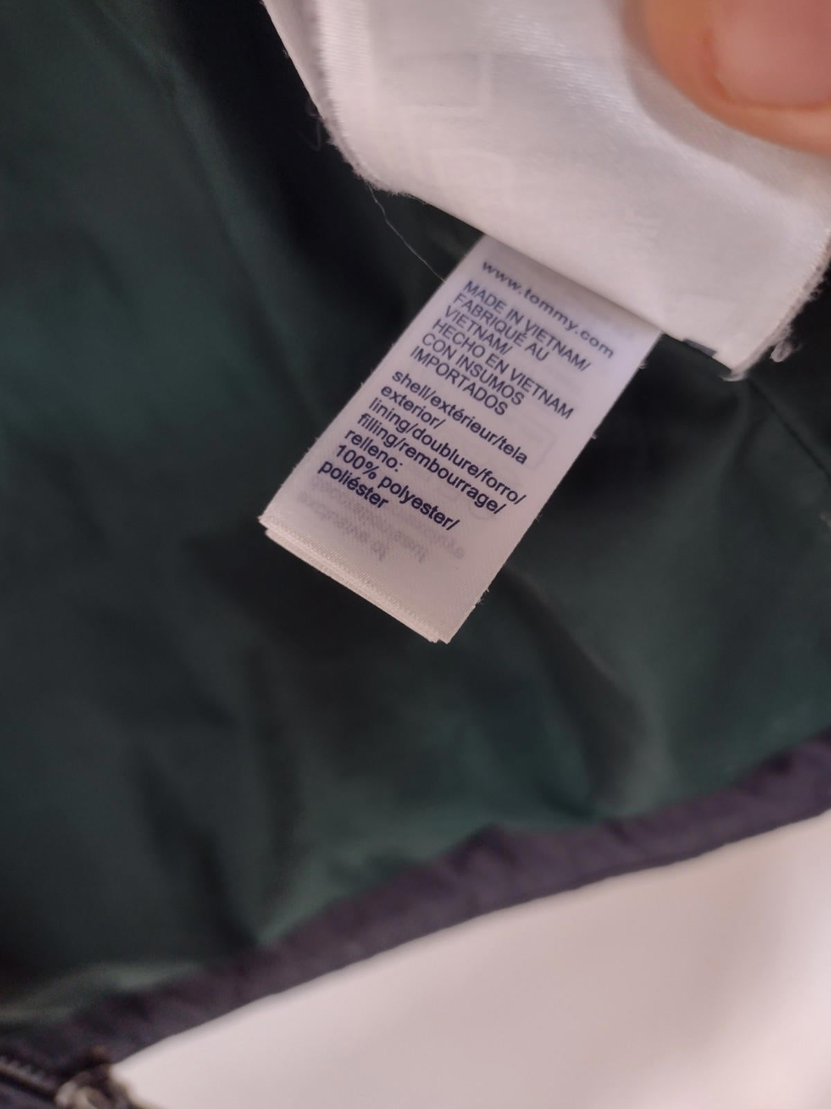 Vintage 2006 Tommy Hilfiger Tommy Jeans Puffer Jacket XS Blue Hood Rare Y2k