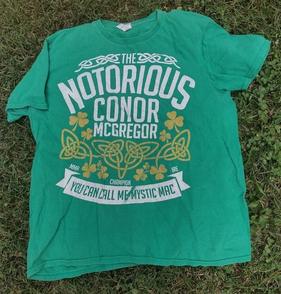 Ireland Celtic FC Fan Lot 2 Flags 2 T-Shirts Conor McGregor Soccer Irish Large