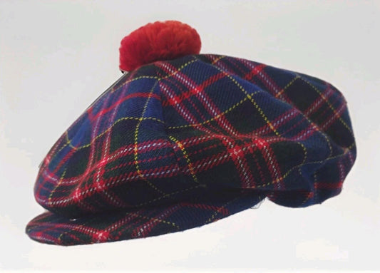 Vintage 50s Shandon Headwear Tartan Wool Tam Balmoral Hat Red Toorie 7 1/4 59