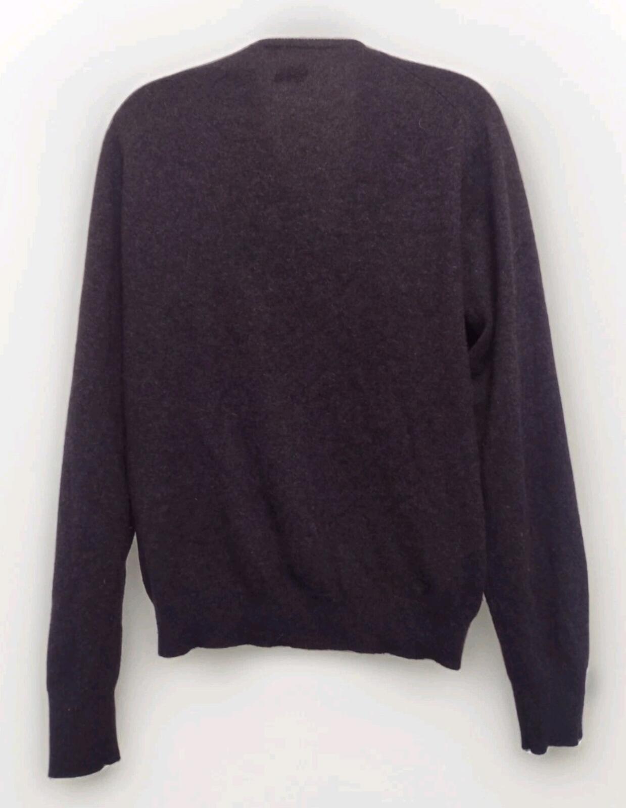 Loden Dager 100% Cashmere V Neck Sweater L Gray Minimalist