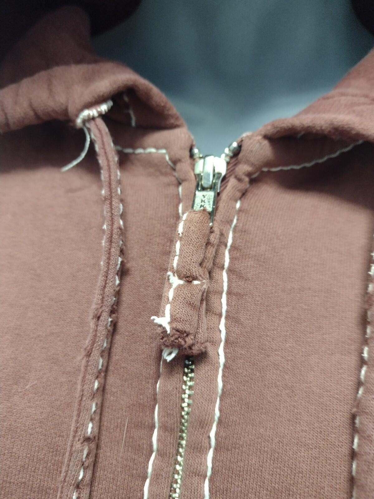 True Religion XXL Hoodie Red Fade Big Stitch Zip Up RivetY2K